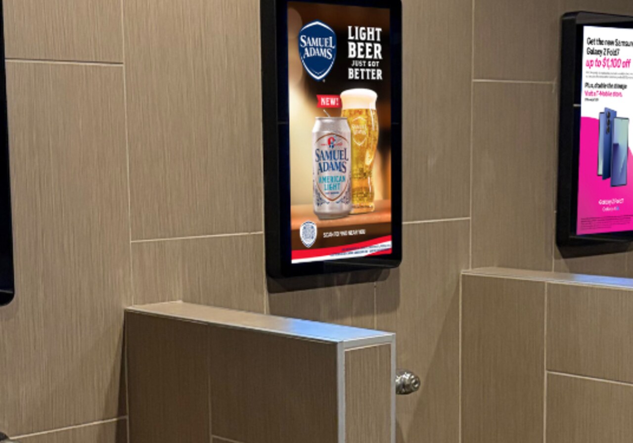Digital screen in a craft brewery